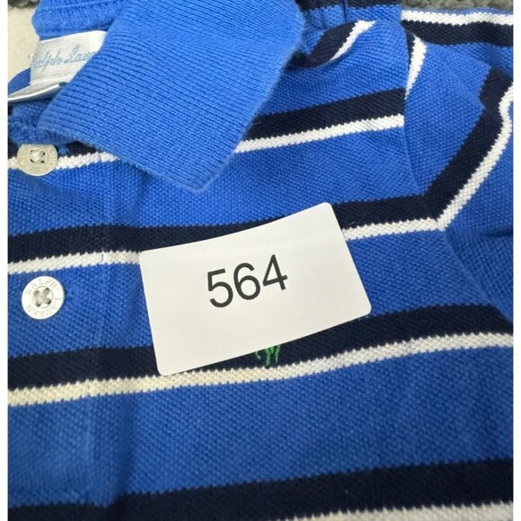 Ralph Lauren Baby Boys 18M Blue & White Striped Polo Shirt 100% Cotton - Picture 6 of 6
